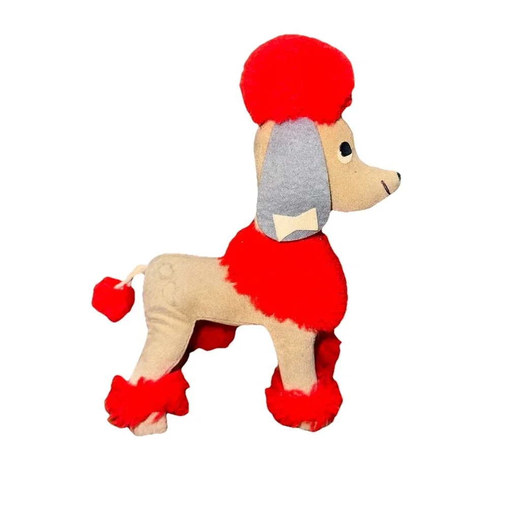 Vintage 1970s Dream‎ Dolls, Brown Red Pom Poodle Dog, R. Dakin & Co.  Japan 7 In